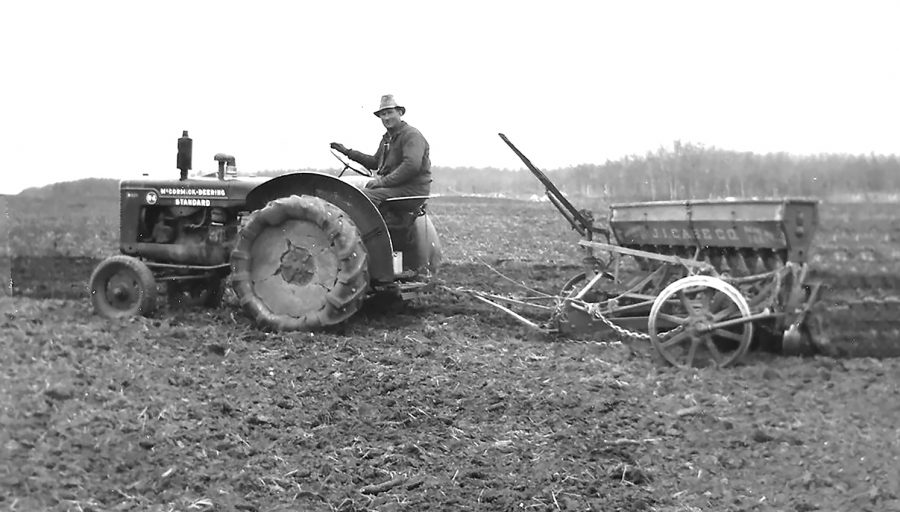 Dad excited about his first fairly-modern tractor